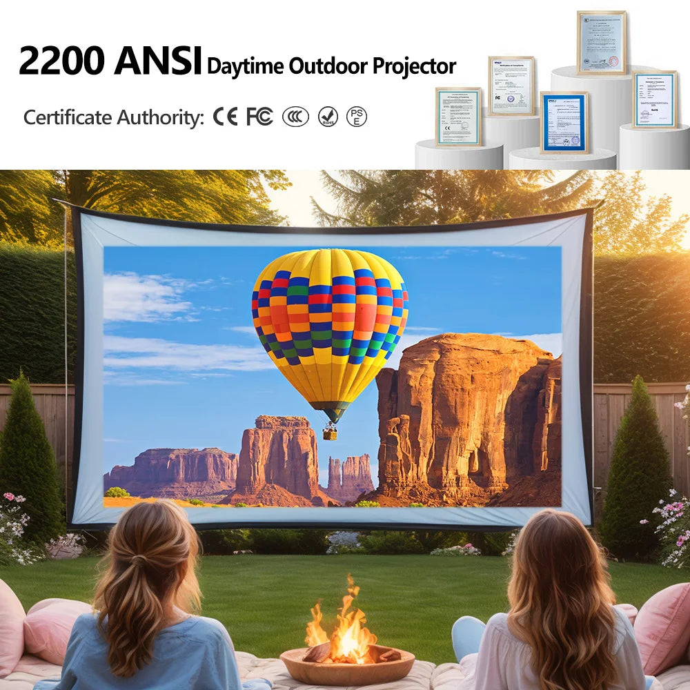 4K beamer Projector for Movies 2200 ANSI Auto Focus Native Full HD 5G