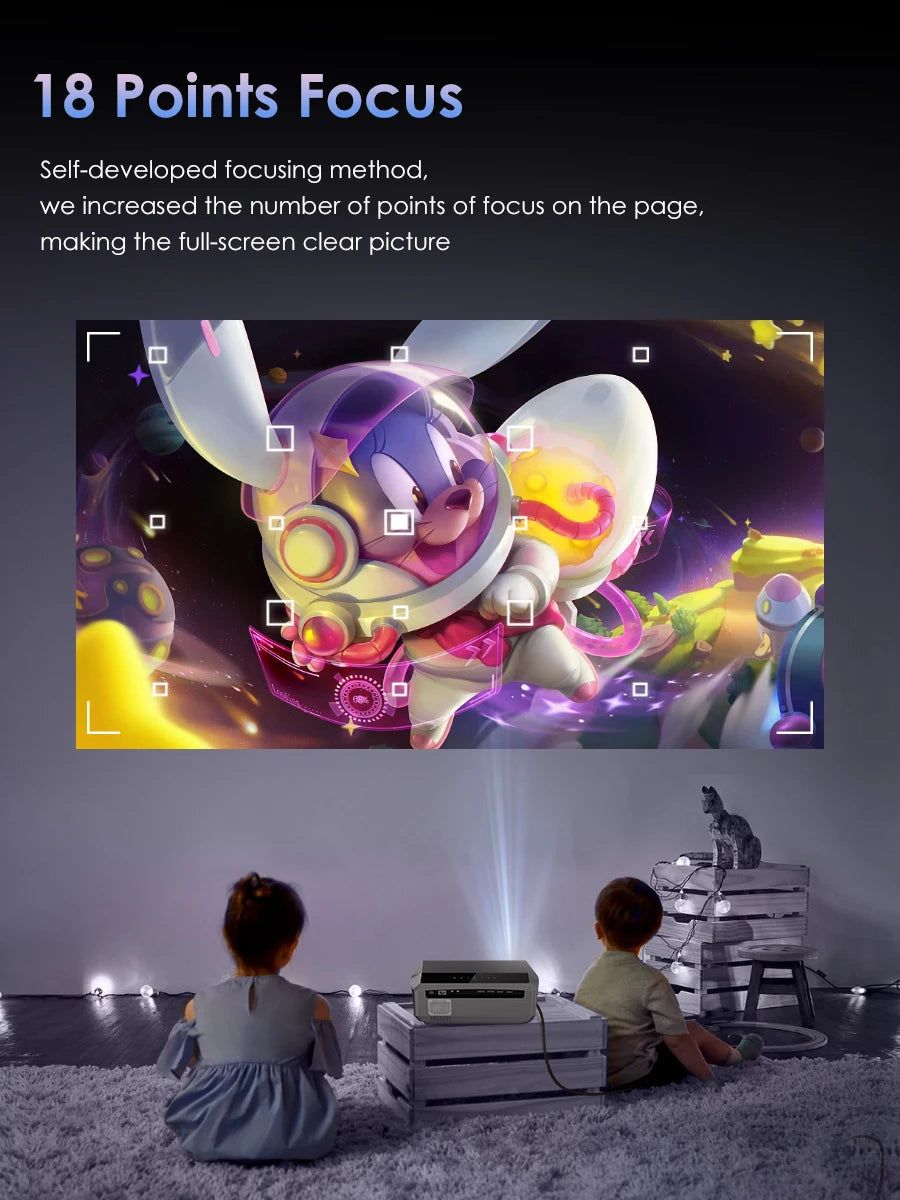 4K beamer Projector for Movies 2200 ANSI Auto Focus Native Full HD 5G